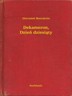 cover image of Dekameron, Dzień dziesiąty
